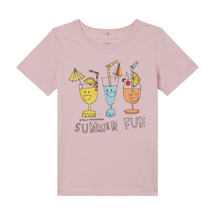 SS Tee with Summer Cocktails Print - Pink - Posh New York