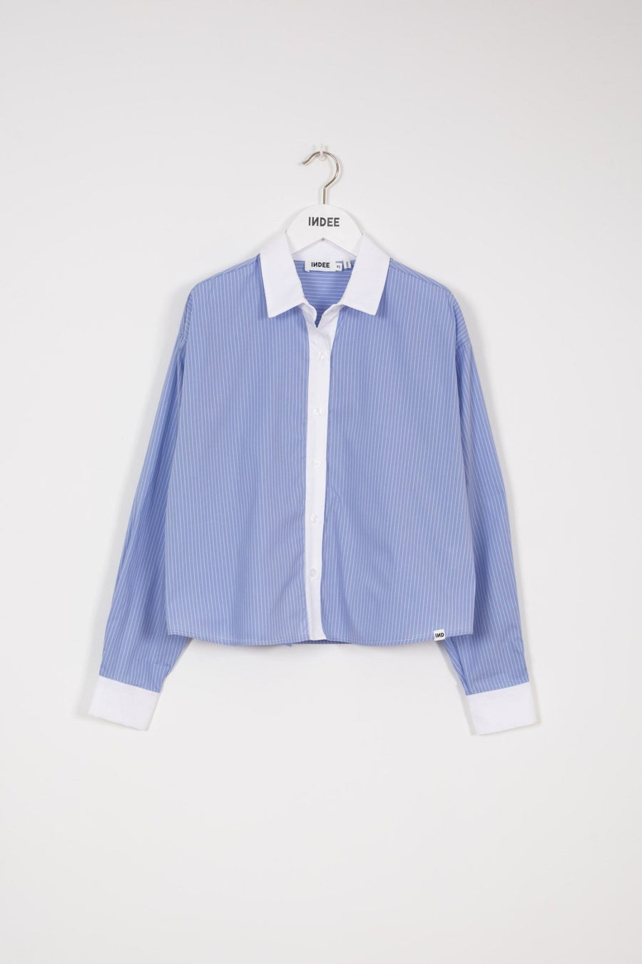 Striped Short Shirt - Azur Blue - Posh New York