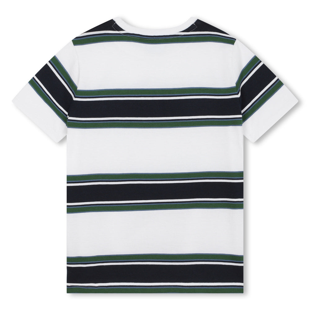 Striped SS T-Shirt - White Green - Posh New York