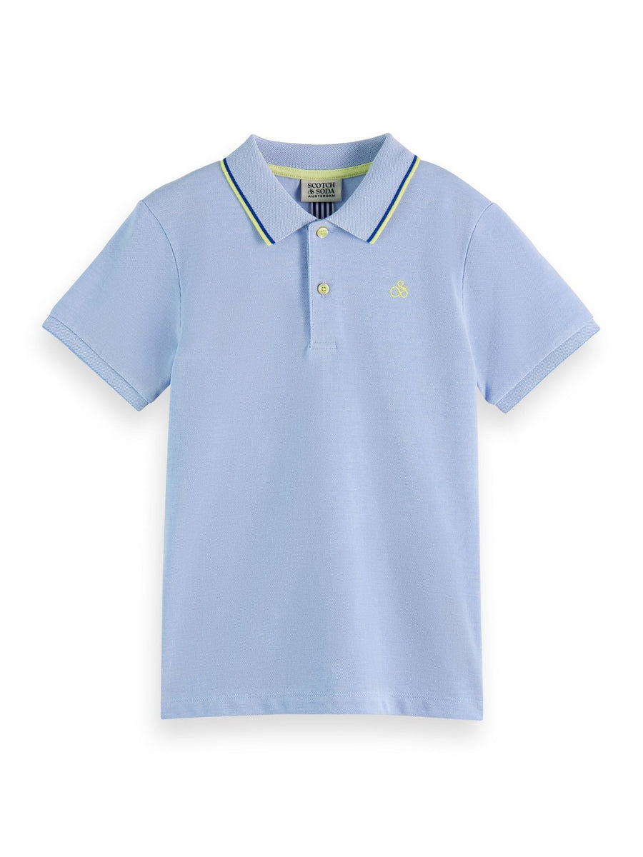 Two Tone Polo with Tipping - Bicy Blue - Posh New York