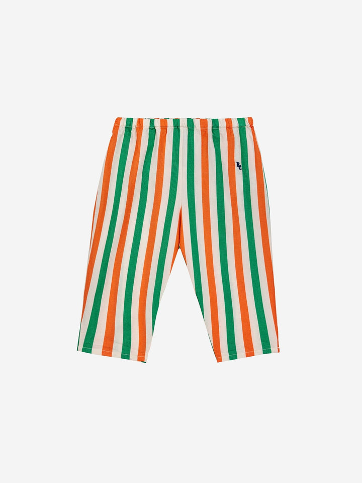 Vertical Stripes Woven Pants - Off White - Posh New York